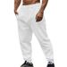 Men's Clothing Retro Casual Sports Solid Color Jacquard Drawstring Trousers_viptrois.com