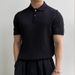 Men's Clothing Knitted Short Sleeved Summer Trendy High End Casual Tops Fashionable Simple Lapel Sweater_viptrois.com