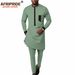 Men's clothing African ethnic solid color cotton men's casual jacket + pants_viptrois.com