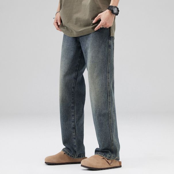 Men's Clothing Monkey Jeans Men's Straight Leg Wide Leg Casual Pants Men's Youth Mid Waist Pants Men's Casual Versatile_viptrois.com