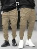 Men's Trendy Versatile Thin Work Pants European Size Spring Autumn Casual Multi Pocket Jogger_viptrois.com