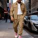 Men's Heavyweight Fleece Lined Outdoor Workwear Set American Style Loose Fitting Sweatpants Warm Jacket Combo For Winter Collection_viptrois.com