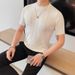 Wholesale Summer New Knitted Ice Silk Men's Short-sleeved T-shirt Korean Version Slim-fit Round Neck T-shirt Thin T-shirt Half-sleeved_viptrois.com