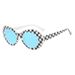 oval frame Harajuku hip hop style alien sunglasses Retro plaid sunglasses personality street shooting trend_viptrois.com