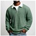 Men's Waffle Knit Zip-Up Hoodie - Long Sleeve Casual Pullover With Jacquard Texture (Army Green/Violet/Sky Blue/Gray, S-XXXL)_viptrois.com