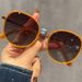 P28119 Japanese And Korean Hot-Selling Sweet Round Frame For Women Mixed Batch Street Style High-End Dark Brown Tea_viptrois.com
