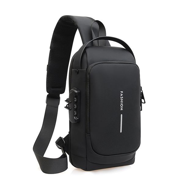 Men's Bags Men's Shoulder Bag Trendy Anti Theft Combination Lock Men's Chest Bag Nylon New Large Capacity Messenger Bag Handbag_viptrois.com