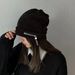 Street elegant face small pile hat female tide autumn and winter knitted wool hat headgear hat_viptrois.com