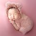 Ylsteed 2 Pieces Set Newborn Infant Photo Shooting Lace Romper with Ear Hat Dusty Pink Baby Girl Photography Clothes_viptrois.com