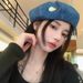 for Women, Denim Beret, New Korean Version, British Style, Large Head Circumference, Face Slimming, Cloud Casual Painter_viptrois.com