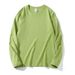 220g Round Neck Long Sleeve T-Shirt Men Loose Trendy Casual Solid Color Base Shirt White Inner Wear Autumn Top For Women_viptrois.com