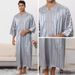 Men's Clothing New Clothing Striped Robe With Mid Sleeve Embroidery Saudi_viptrois.com