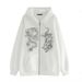 Mother Kids Dragon Print Zipper Sweatshirt Street Fashion Hoodie Trend Loose Fleece Jacket_viptrois.com