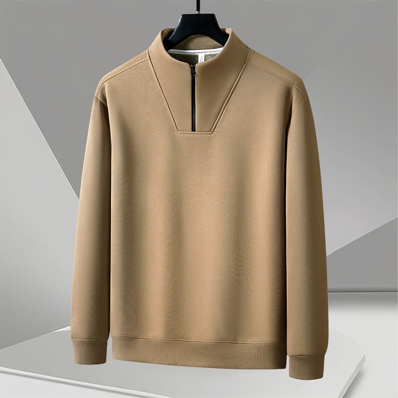 New Half-zipper Fleece Sweater Men's And Women's Fashion Casual Solid Color Stand-up Collar Fashion Heavy Coat Top Tide_viptrois.com