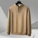 New Half-zipper Fleece Sweater Men's And Women's Fashion Casual Solid Color Stand-up Collar Fashion Heavy Coat Top Tide_viptrois.com