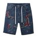 Men's Clothing Plus Size Men's Denim Shorts With Elastic Waist Loose And Comfortable Mid Waist Denim Shorts_viptrois.com