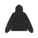 Letter Mottled Print Hooded Cardigan Sweatshirt Men's Spring And Autumn High Street Trendy Casual Washed Loose Jacket_viptrois.com