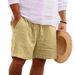 New Men's Cotton Solid Color Beach Short Summer Lightweight Pants Outdoor Large Breathable Shorts Homme_viptrois.com
