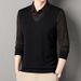 Nordmann Two-Piece Long Sleeve T-Shirt Polo Spring Autumn Middle-aged Men Loose Casual Fashion Versatile Turn-Down Collar_viptrois.com