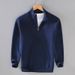 Men's Slim Fit Zip High Neck Sweater - Breathable Cotton Blend Knit Pullover For Casual & Winter Wear (Multiple Colors & Extended Sizes)_viptrois.com