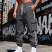 Men's Heavyweight Fleece-Lined Cargo Pants - Winter Warm Workout Joggers With Drawstring & Multi-Pockets_viptrois.com
