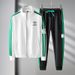 Men's Clothing Autumn Men's Sports Casual Sweatshirt Sweatpants Suit Cardigan Zipper Two Piece Suit Triangle Letter Style_viptrois.com