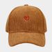 New style small love embroidered corduroy baseball cap, simple and fashionable trendy duckbill cap for men and women, personalized hat_viptrois.com