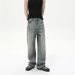 Men's Clothing Retro Distressed Raw Edge Design High Street Versatile Casual Straight Loose Jeans Trend_viptrois.com