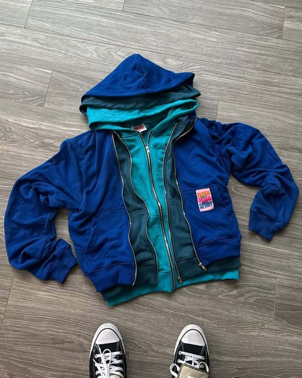 Men's Clothing Casual Hooded Sweatshirt Zipper Three Layer Design Street Fashion Trend Hoodies_viptrois.com