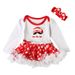 Girls Santa Claus lace Pongpongha dress + headband two-piece children's skirt ins_viptrois.com