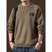 Loom Italian High-End American Style Heavy Sweater Men 2025 Autumn Winter New Trendy Brand Crew Neck Pullover Knitwear Top_viptrois.com