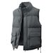 Unisex Stand Collar Vest – Lightweight Winter Puffer Sleeveless Jacket With Zipper & Drawstring (M-4XL, Black/Grey/Cream)_viptrois.com