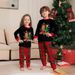 Christmas Fawn Snowflake plaid family Christmas print home suit set_viptrois.com