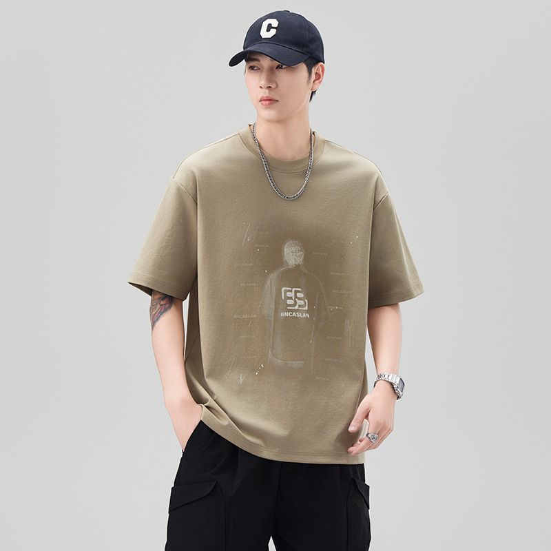 Danbaoni | Summer Short Sleeved T-shirt Men's Round Neck Fashion Printed Loose American Casual Versatile Top_viptrois.com