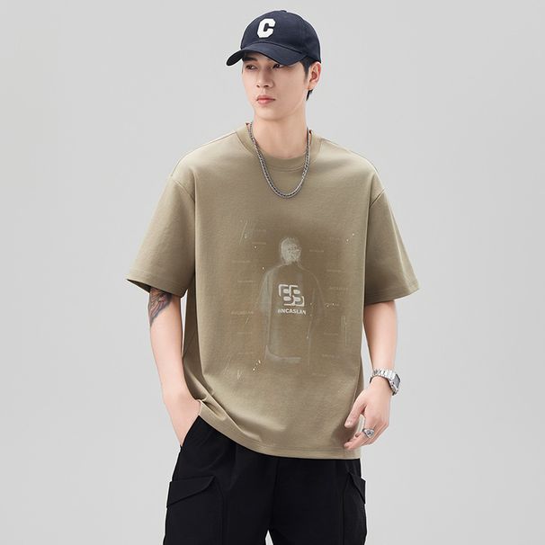 Danbaoni | Summer Short Sleeved T-shirt Men's Round Neck Fashion Printed Loose American Casual Versatile Top_viptrois.com