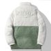 Winter Reversible Lamb Wool Men's Trendy Loose Thickened Warm Down Cotton Jacket Couple Coat_viptrois.com
