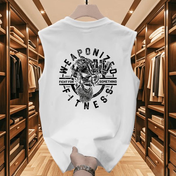 Men's Clothing Basketball Sports T Shirt Summer Men's Round Neck Printed Sleeveless Vest Loose Waistcoat Sweatshirt Bottoming Top_viptrois.com