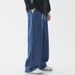 Men's Straight Leg Jeans Summer Lightweight Loose Fit High Waist Casual Trousers With Drop Crotch & Tapered Hem_viptrois.com