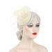 hot sale bride headdress hairpin retro mesh hat feather hair accessories_viptrois.com