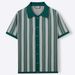 European And American Foreign Trade Men's High-end Short-sleeve Knit New Summer Striped Jacquard Business Polo Shirt,_viptrois.com