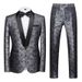 Men's Clothing Groom Wedding Dress Cloth Embroidery Color Matching Suit Two Piece Suit_viptrois.com