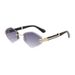 Diamond Metal Accessories Frameless Trimmed Sunglasses Sunglasses For Men And Women High End Fashion_viptrois.com