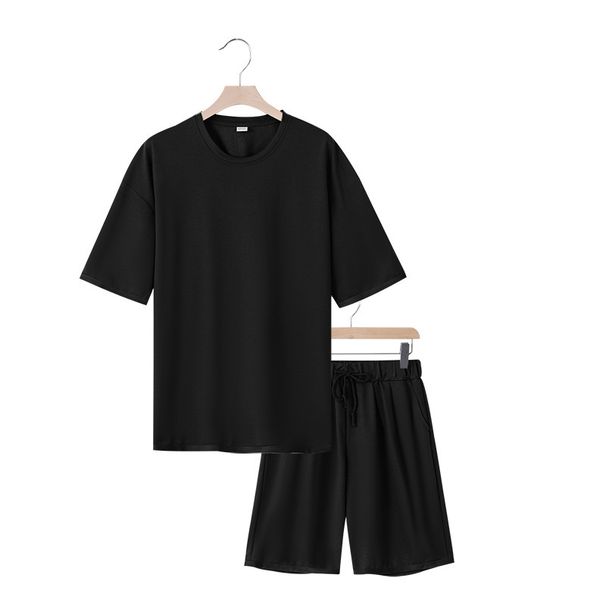 Men's Clothing Men's Summer Loose Heavy Terry Ins Trend Leisure Sports Short Sleeved Shorts Suit_viptrois.com