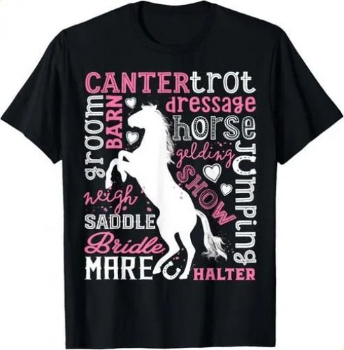 T-shirtt-shirthorse Typograhe Swing Fphy Word Art Girls Horseback Ridi_viptrois.com