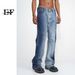 Men's Clothing New Arrivals Korean Style Contrast Tie Dye Gradient Flared Jeans For Men And Women_viptrois.com