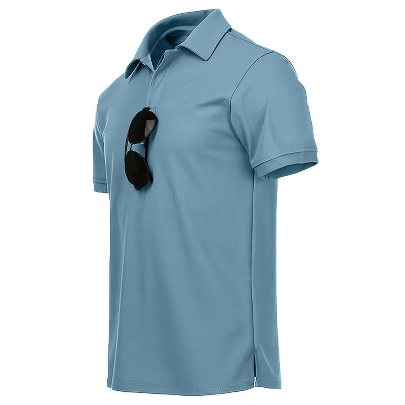 Men's Quick-Dry Performance Shirt – Breathable Golf & Business Casual Shirt With Stand Collar_viptrois.com