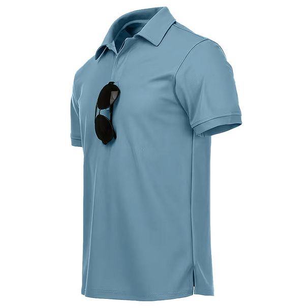 Men's Quick-Dry Performance Shirt – Breathable Golf & Business Casual Shirt With Stand Collar_viptrois.com