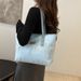 Portable Large Capacity Tote Bag For Women 2025 Autumn And Winter New Contrast Color Casual Stripes All Match High End Shoulder Bag_viptrois.com