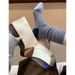 Wool Blend Striped Socks For Men And Women - Mid-Crew Thick Knit Thermal Socks With Color Blocking, Comfortable & Breathable For All Seasons_viptrois.com