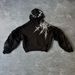 Retro Y2K Streetwear Hoodie - Dark Aesthetic Geometric Print Pullover Sweatshirt, Oversized Fit, Unisex Hooded Sweater For Men & Women_viptrois.com